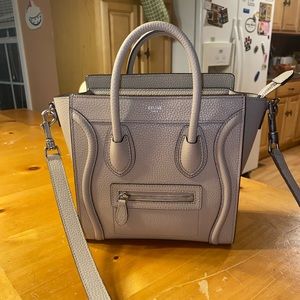 Celine Nano Luggage Bag in Dune